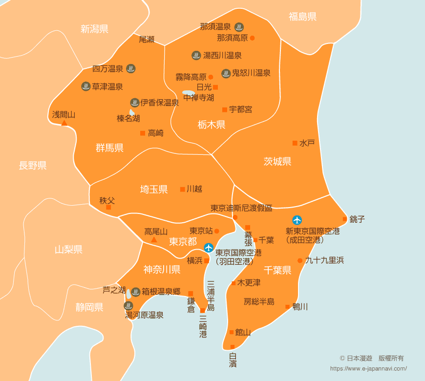 日本关东地区地图|日本东京地图|日本横滨地图|日本