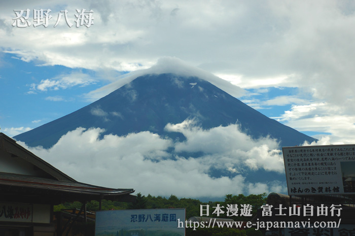 由忍野八海望富士山
